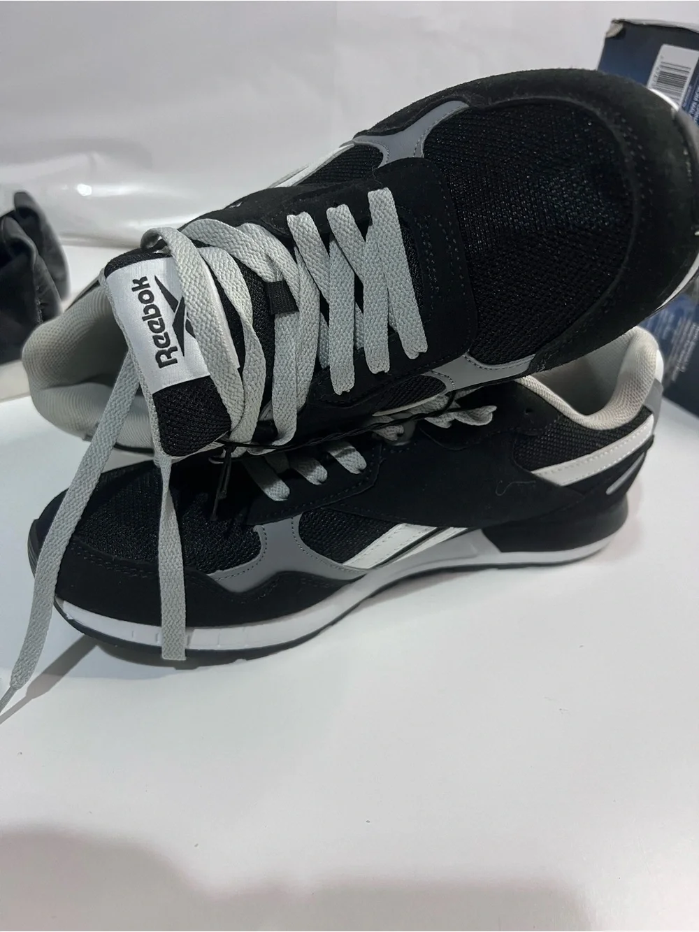Reebok Men's Black, White & Gray Retro Runner Sneakers
